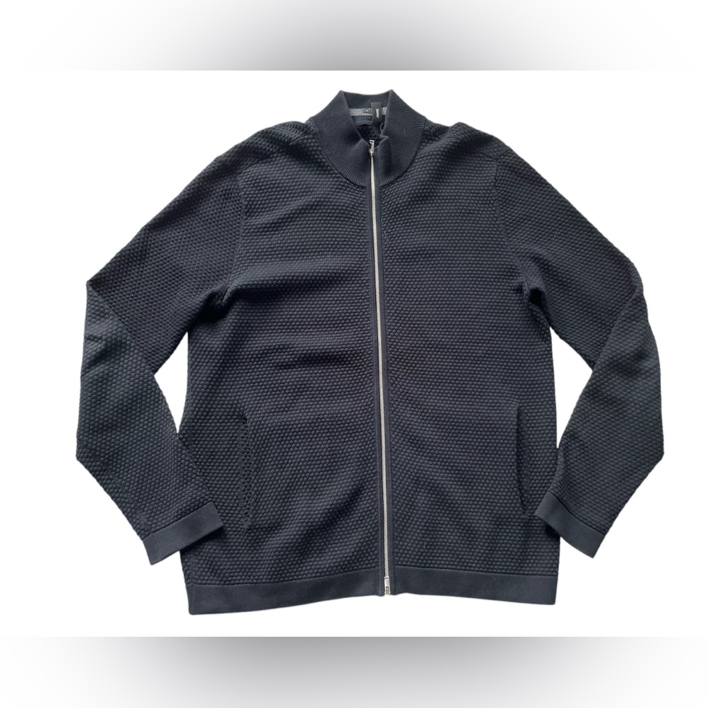 Theory Men's Black Zip Up Sweater